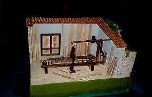 Maqueta em movimento de serra